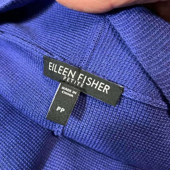 Eileen Fisher Petite Blue/Purple Cotton/Silk Blend Knit Cardigan Size PP (XS/P) - Picture 5 of 6
